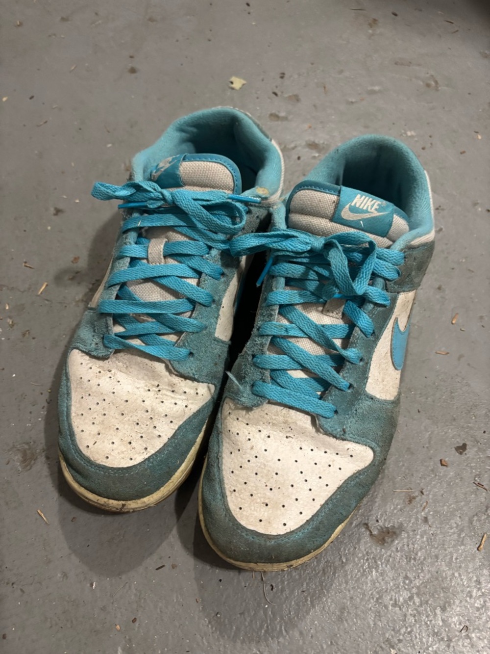 Nike Kids Teal and White Low-Top Sneakers